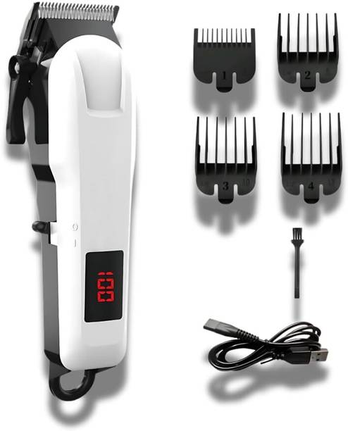 Tradhi 2000mAh Battery Rechargeable Heavy Duty Steel Blade Hair Clipper Beard Moustache Fully Waterproof Trimmer 240 min  Runtime 4 Length Settings