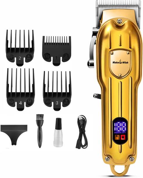 Make Ur Wish Premium Blades Hair Clipper / Trimmer With Display 2600mAh Battery Professional Shaver For Men