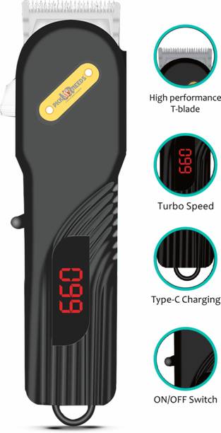 Pick Ur Needs Professional Rechargeable T-Blade Clipper/Trimmer With Smart Display 2000mAh 5W Shaver For Men