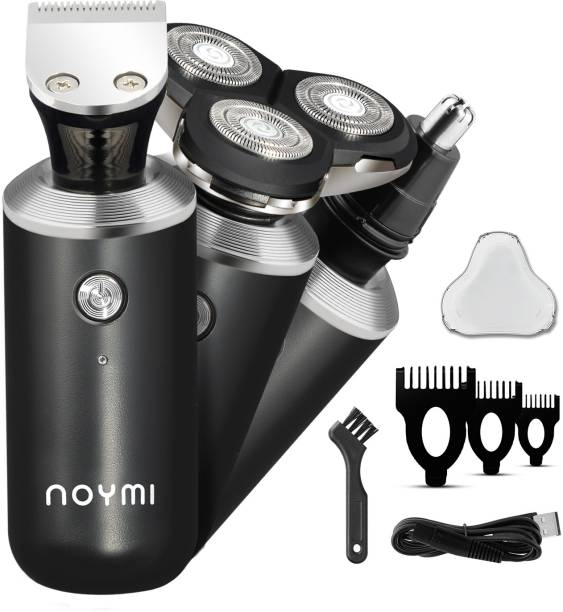 NOYMI Rechargeable 100% Waterproof IPX7 Electric Shaver Wet & Dry Rotary Shavers for Men Electric Shaving Razors Trimmer  Shaver For Men