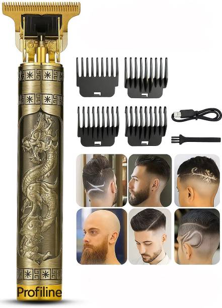 Profiline Dragon Full Metal Haircut Machine USB Rechargeable Cordless Trimming Vintage T9 Shaver For Men