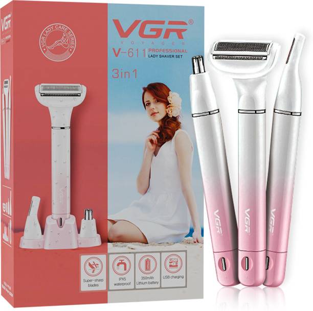 VGR V-611 Professional 3-IN-1 Lady Shaver Set, Shaver For Women