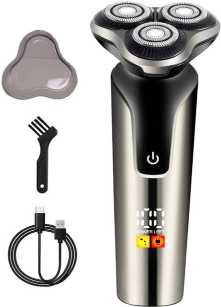 Retails Infinity Digital LED Dislpay Electric Shaver Wet & Dry Rotary blades Shaver For Men