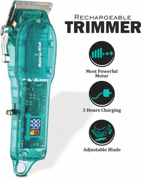 Make Ur Wish Rechargeable Professional Hair Trimmer/Clipper Smart Display Transparent Design Shaver For Men