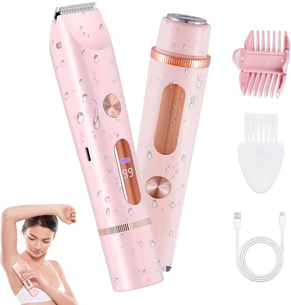 CRAZYABBS 2-in-1 Women's Electric Shaver & Trimmer for Face, Body, Eyebrows & Bikini Line Shaver For Women