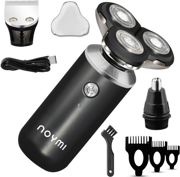 KIMTOK 3D Rechargeable 100% Waterproof IPX7 Electric Shaver Wet & Dry Rotary Shavers for Men Electric Shaving Razors Trimmer, BLACK Shaver For Men Shaver For Men