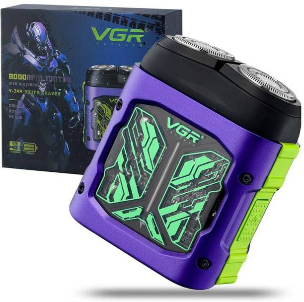 VGR V-344 Professional, Waterproof, 60 Min Runtime, Double Rotary, Shaver For Men