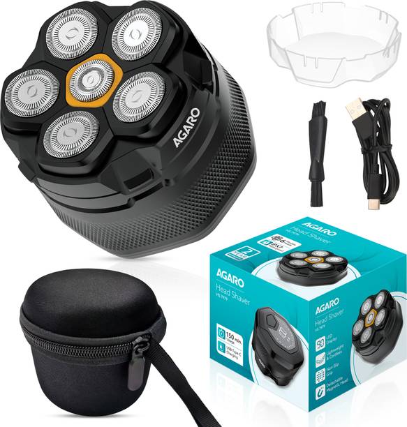 AGARO HS7979 Head Shaver, for Bald Men, 6 Flexible Heads, Wet/Dry Head Shaver For Men