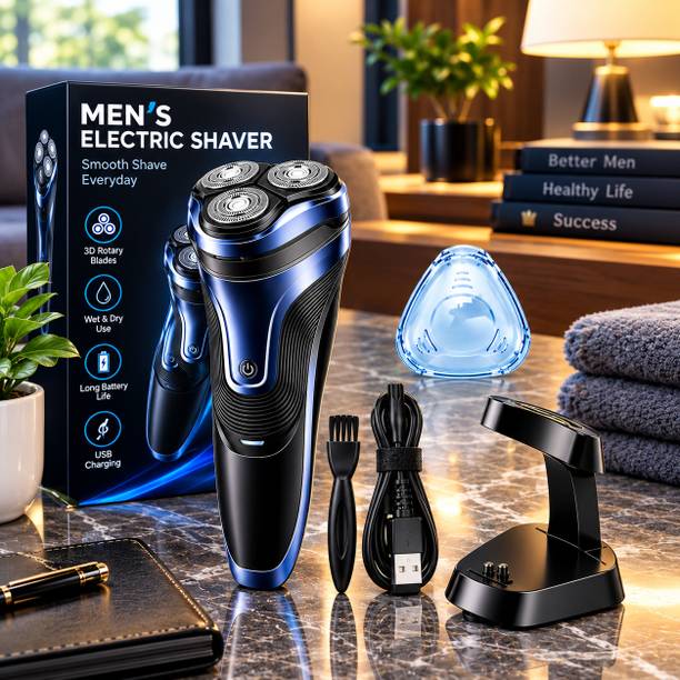 KME Men Professional Electric Shaver 3 Head Rotary Rechargeable Cordless  Shaver For Men