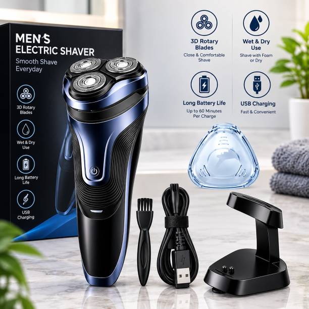 KME Professional 3 Head Rotary Electric Shaver for Men Rechargeable Cordless Shaver For Men