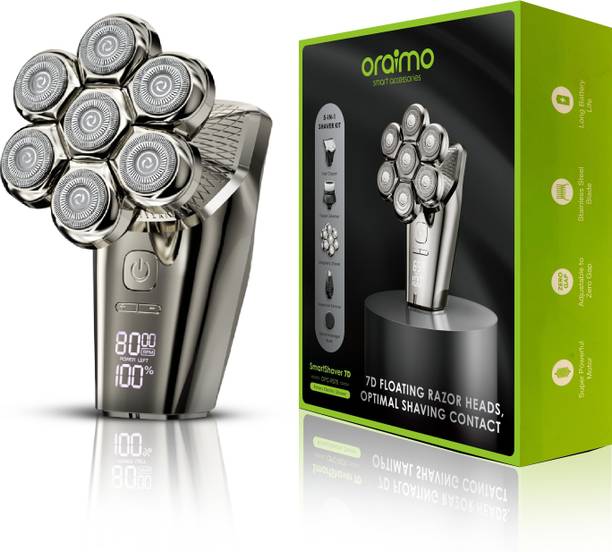 ORAIMO Smart 7D|5-in-1 Grooming Kit|Head & Face|90 Min Runtime|Wet & Dry Use (OPC-RS70) Shaver For Men