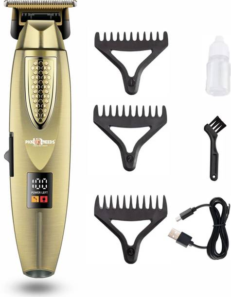 Pick Ur Needs Stylish Premium Design Hair Clipper / Trimmer 3 In 1 Blade Chargeable Metal Body Shaver For Men