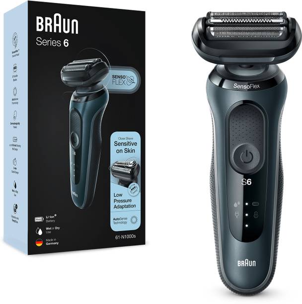 Braun Electric Shaver for Men, Series 6 61-N1000S SensoFlex Wet & Dry Foil   Shaver For Men