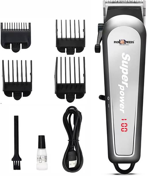 Pick Ur Needs Rechargeable Hair Clipper / Trimmer With LED Display 3 Hrs Backup Professional Shaver For Men