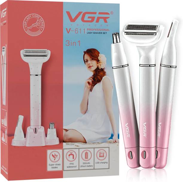 VGR V-611 Professional 3-IN-1 Lady Shaver Set,  Shaver For Women