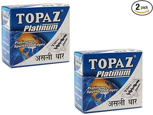 TOPAZ Platinum Blades (5 Packs of 10 Blades Each, Total 100 Blades) - Pack of 2