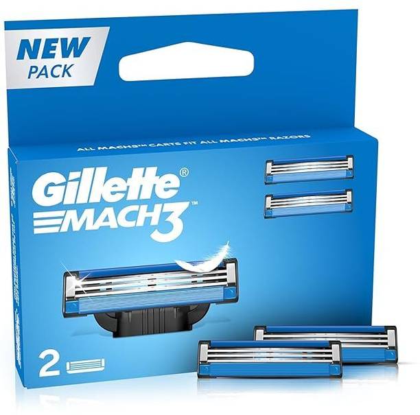 Gillette Mach 3 Turbo Manual Shaving or Blades For Men-2S Pack (Cartridge)