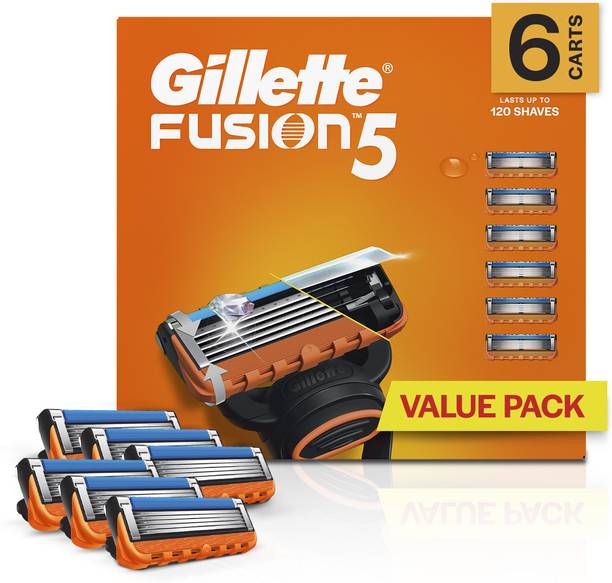 Gillette Fusion, 6 Cartridges, Shaving Razor Blades for Men, Saver Pack