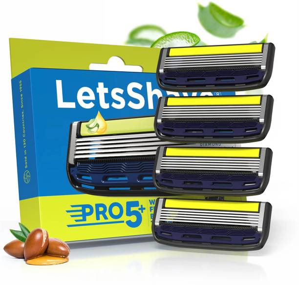 LetsShave Pro 5 Plus Shaving Razor Blade for Men Pack of 4 Refills