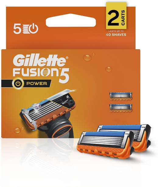 Gillette Fusion Power, 2 Cartridges, Shaving Razor Blades for Men