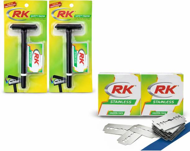 Rk SAFETY RAZOR 2 PACK WITH STAINLESS 100 BLADE