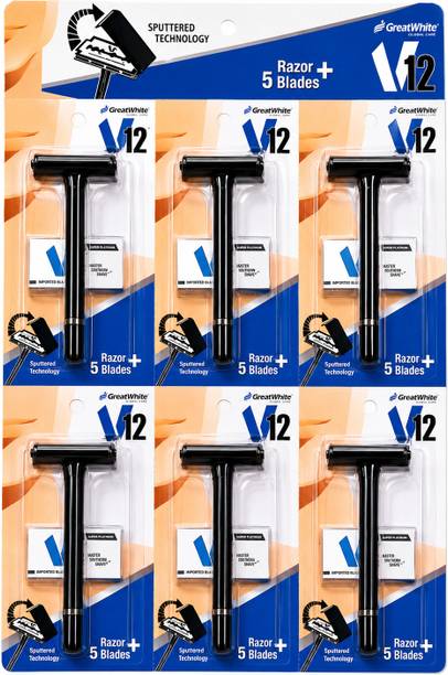 V12 Safety Razor with 6 Super Platinum Blades