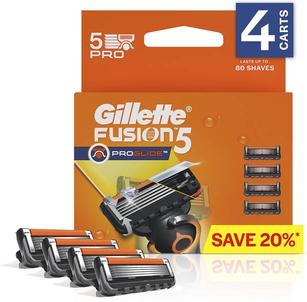 Gillette Fusion Proglide, 4 Cartridges, Pro Shaving Blades for Men, Value Pack