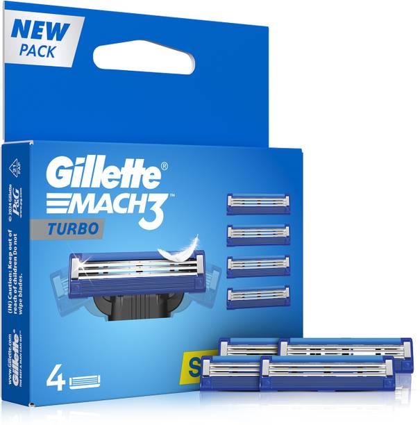 Gillette Mach3 Turbo 3-Bladed Cartridges with Comfort Gel Bar