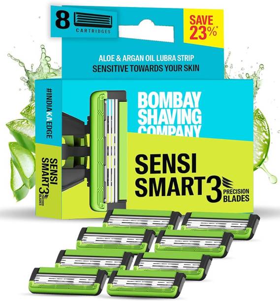 BOMBAY SHAVING COMPANY Sensi Smart 3 Razor Cartridge-Pack Of 8 Blades