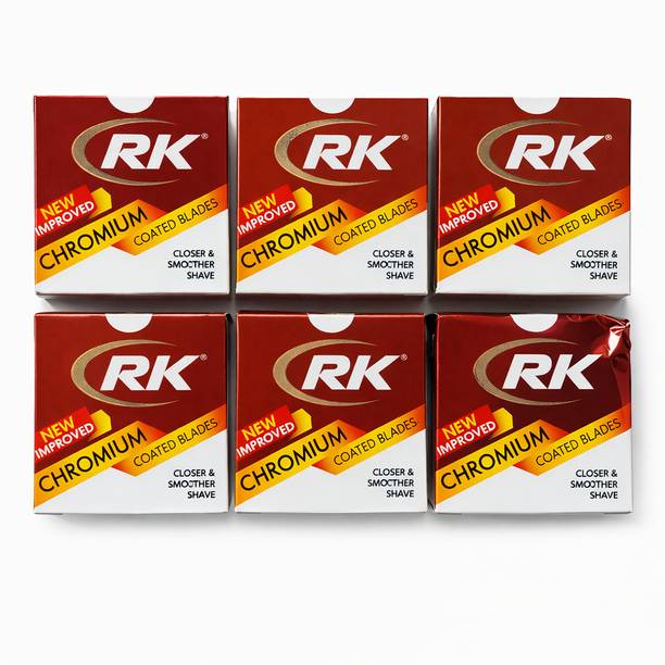Rk CHROMIUM COATED MEN SHAVING BLADES 300 BLADES (EACH PACKET 50 BLADES)