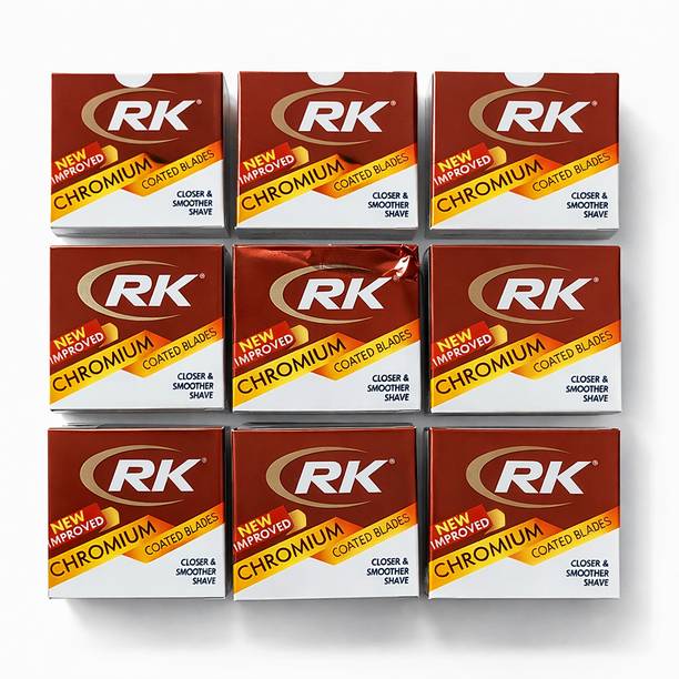 Rk CHROMIUM COATED MEN SHAVING BLADES 450 BLADES (EACH PACKET 50 BLADES)
