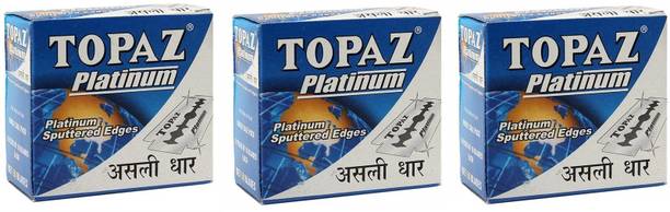TOPAZ 150 pcs Razor's Blades Platinum Sputtered Edges (15 tucks of 10 blades each)