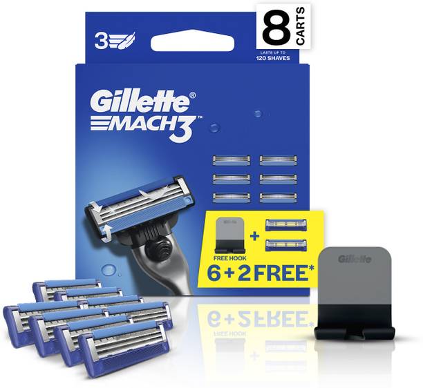 Gillette Mach3, 8 Cartridge, Shaving Razor Blades for Men, Super Value Pack