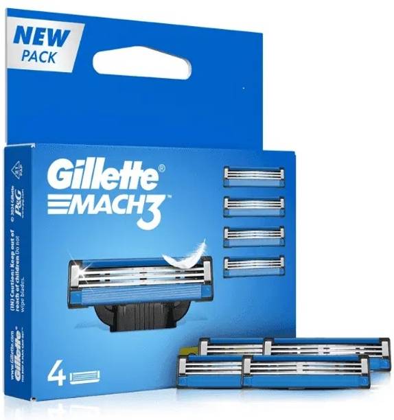 Gillette Mach 3 Manual Shaving or Blades For Men-4S Pack (Cartridge)
