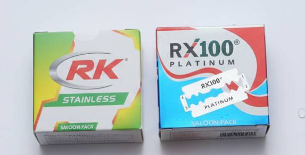 Rk Stainless Blades 1 Pack + RX100 Platinum 1 Pack (Combo Pack – 50 Blades Each)