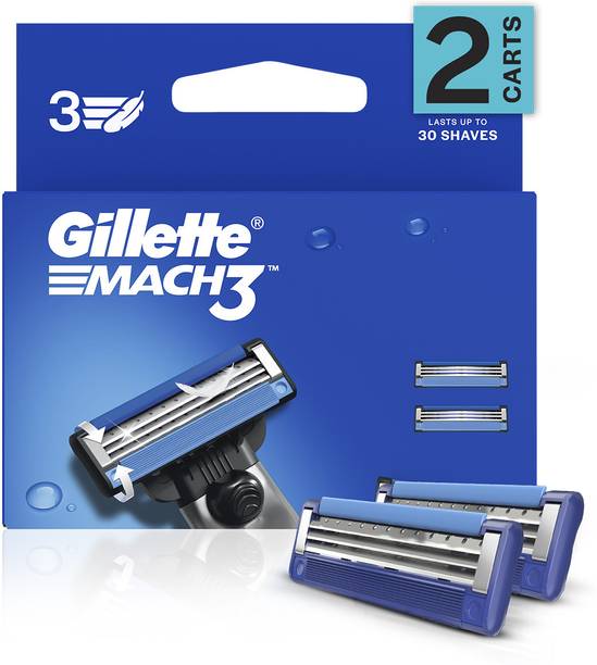 Gillette Mach3, 2 Cartridge, Shaving Razor Blades for Men, Super Value Pack
