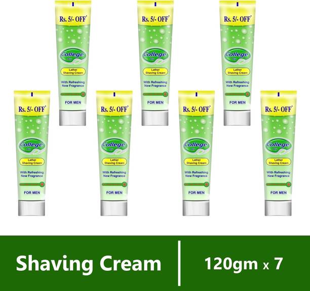 VETONI SHAVING CREAM GREEN| FOR MEN |ALL SKIN TYPE(PACK OF 7)120GMSEACH |840GMS|