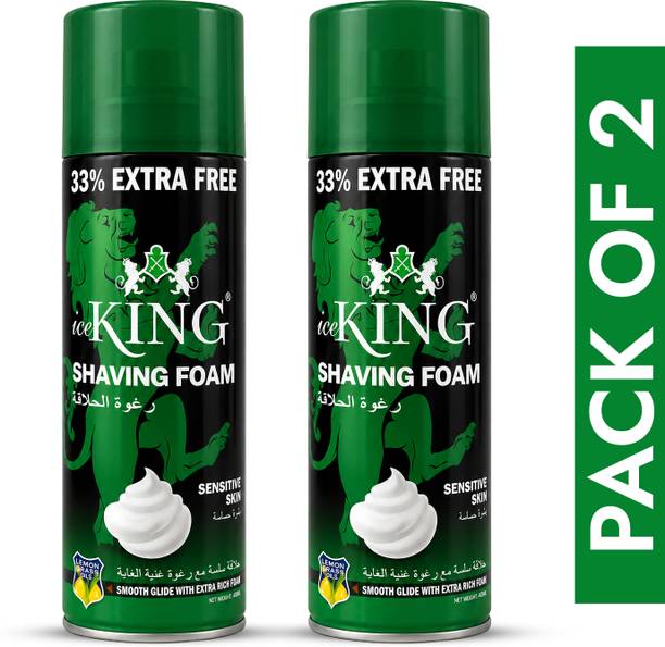 VETONI Ice King No.1 Sensitive Skin Shaving Foam with Vitamin E & Lemongrass Pack of 2