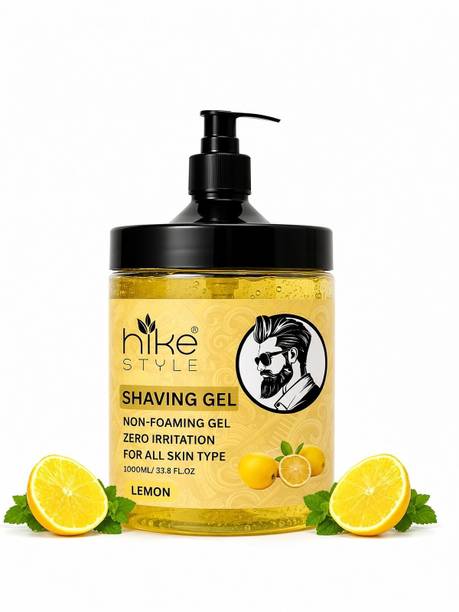HIKE STYLES Shaving Gel 1Kg , Non Foaming Shaving Gel With Pump 1000ml (LEMON)
