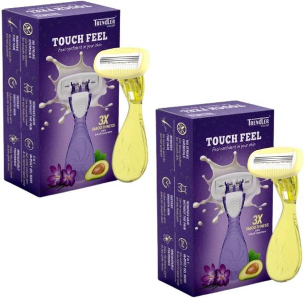 TRENDLER Yellow Travel Body Razor (Mini) & Bikini Razor Combo for Women (Pack of 2), Women