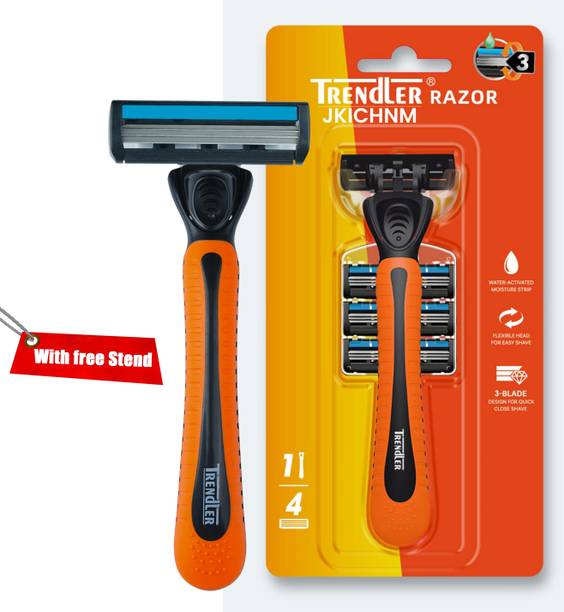 JKICHNM Shaving Razor For Men With 3 Blades (4 Cartridges), Easy & Smooth Shave, Men