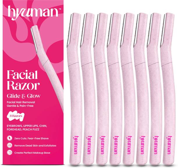 Hyuman Face Razor Glide & Glow for Facial Hair, Reusable, Eyebrows,Upper Lip,Chin, Women