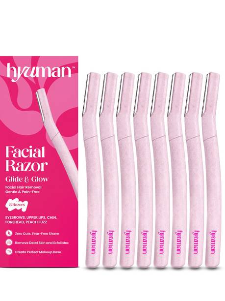 Hyuman Face Razor Glide & Glow for Facial Hair, Reusable, Eyebrows,Upper Lip,Chin, Women