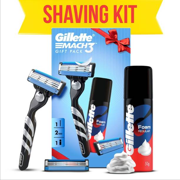 Gillette ModelMach3 Shaving Kit razor (1 handle + 2 cartridge + 1 shaving foam), Men