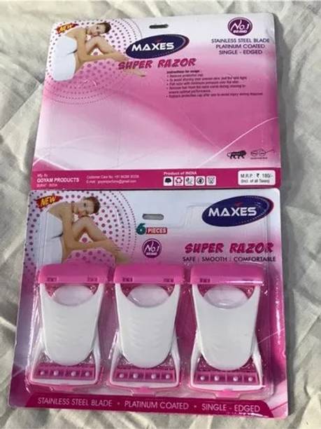 MAXES Shave Body Stainless Steel Disposable Razor (pack of 6), Men & Women