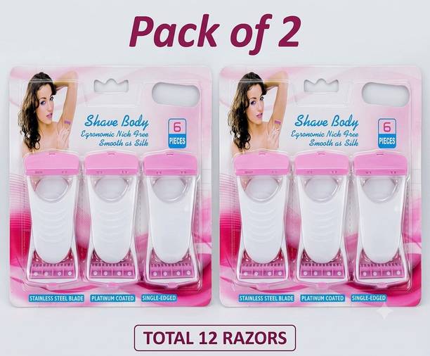 Dityra Disposable Body & Bikini Razors | Multi-Purpose Women's Body Razors – Pack 12, Men & Women