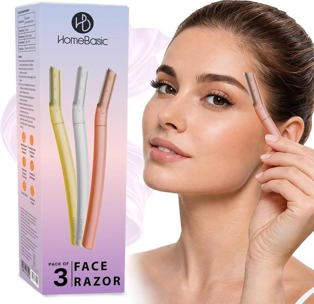 HOMEBASIC Glow Glide Reusable Facial Razor, Rust-Resistant, Travel-Friendly For, Women