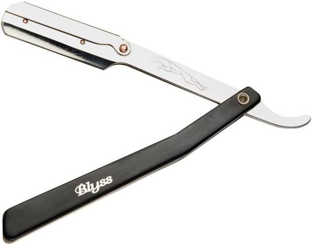Blyss Stainless Steel Straight Edge Folding Blade Barber Salon Razor, Men
