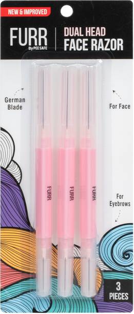 FURR By Pee Safe Face & Eyebrow Razor for Women with Dual Head - 3N Reusable Up To 5 Times, Women