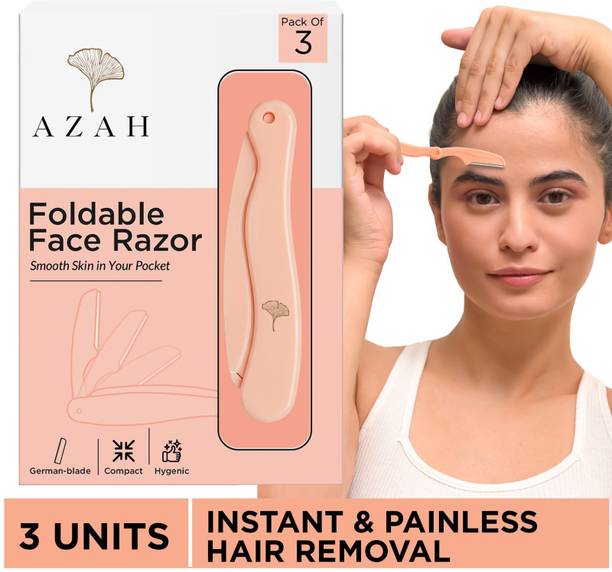 AZAH Foldable Face Razor for Woman | Face & Eyebrow Razor with German Steel Blade |, Women